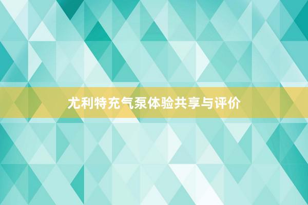 尤利特充气泵体验共享与评价